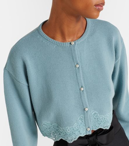 Cardigan raccourci en laine à dentelle - Valentino - Modalova