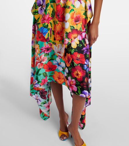 Robe midi en soie à fleurs - Dolce&Gabbana - Modalova