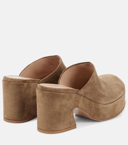 Mules Lyss à plateforme en daim - Gianvito Rossi - Modalova