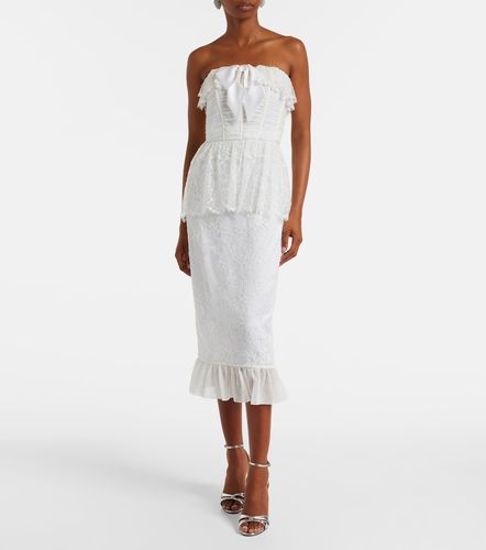 Robe bustier en dentelle et soie - Alessandra Rich - Modalova
