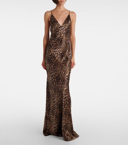 Robe longue Ira en soie à motif léopard - Nili Lotan - Modalova
