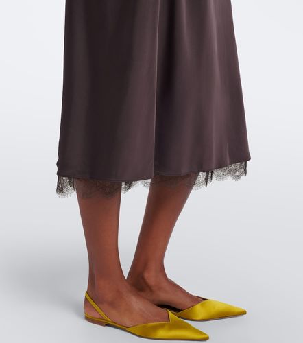 Jupe midi en satin et dentelle - Vince - Modalova