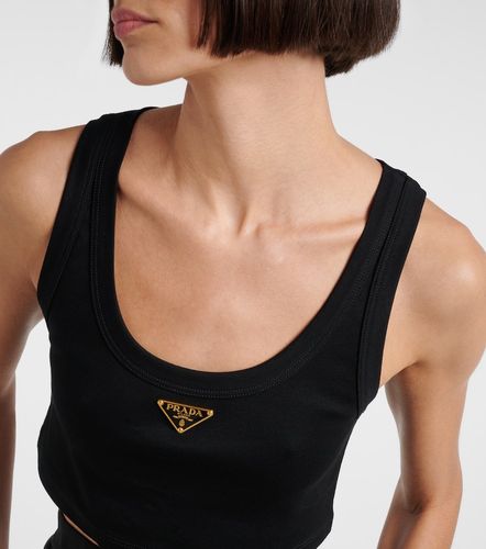 Top raccourci en coton à logo - Prada - Modalova