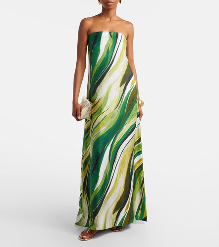 Robe longue bustier en soie à imprimé - Christopher Esber - Modalova