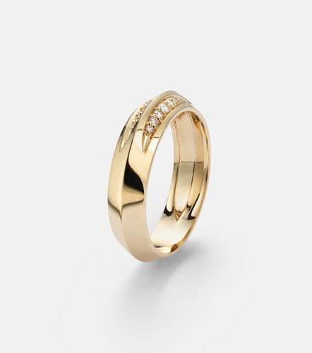 Bague Knife Edge en or 14 ct et diamants - Stone and Strand - Modalova