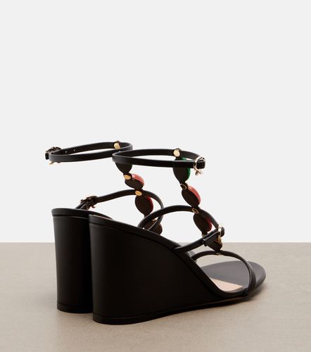 Sandales compensées en cuir à ornement - Gianvito Rossi - Modalova