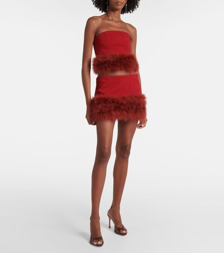 Crop top en crêpe à plumes - Blumarine - Modalova