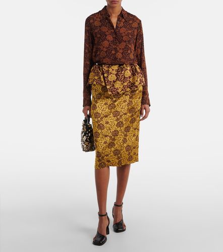 Jupe midi à imprimé floral et volants - Dries Van Noten - Modalova