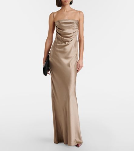 Robe longue en satin de soie - Saint Laurent - Modalova