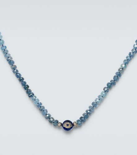 Collier en argent sterling (925) à perles fantaisie et pierres précieuses - Ileana Makri - Modalova