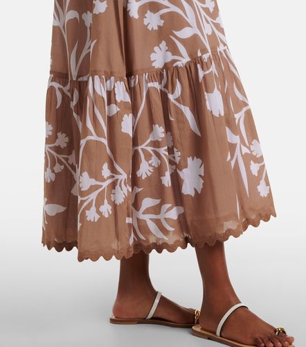 Robe midi en coton à fleurs - Juliet Dunn - Modalova