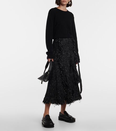 Jupe midi évasée en tweed à franges - Sacai - Modalova