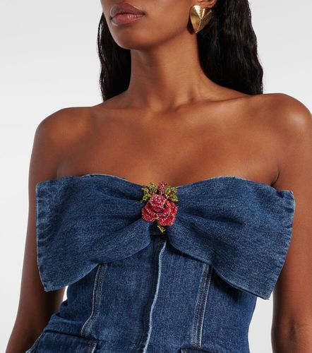 Top bustier en jean à ornements - Self-Portrait - Modalova