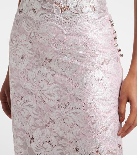 Jupe midi en dentelle à fleurs - Rabanne - Modalova
