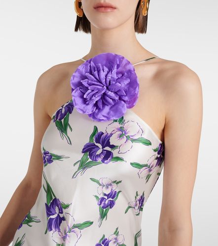 Robe longue en soie à appliqués à fleurs - Rodarte - Modalova