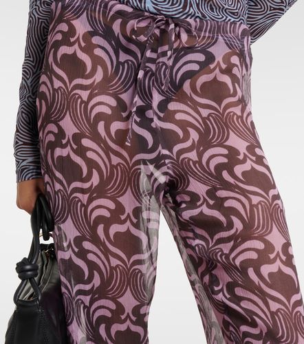 Pantalon droit Pachas en soie à imprimé - Dries Van Noten - Modalova