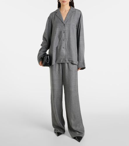 Pantalon droit Monogram en flanelle - Toteme - Modalova