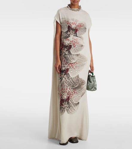 Robe longue imprimée en soie à perles - Dries Van Noten - Modalova