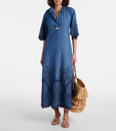 Robe longue en jean Coco brodée - Zimmermann - Modalova