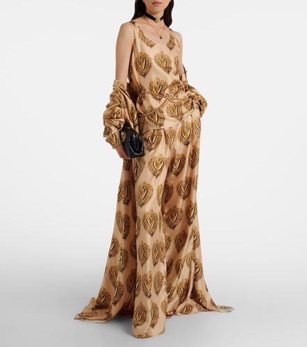 Pantalon ample imprimé en soie - Dolce&Gabbana - Modalova