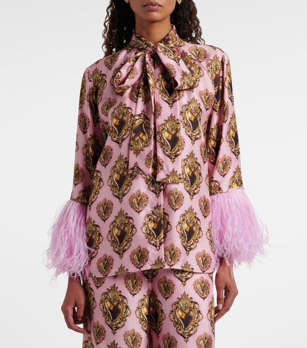 Blouse imprimée en soie à plumes - Dolce&Gabbana - Modalova