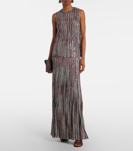 Robe longue rayée en lamé à sequins - Missoni - Modalova