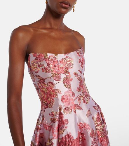 Robe longue Laila en brocart à fleurs - Markarian - Modalova