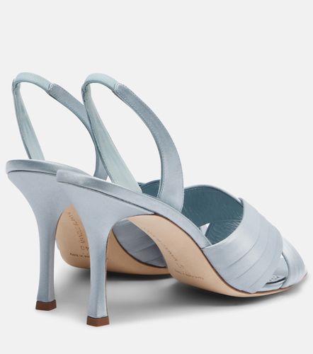 Sandales slingback Viera 90 en satin - Manolo Blahnik - Modalova