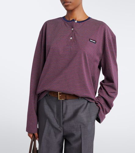 Top Henley en coton à rayures - Miu Miu - Modalova