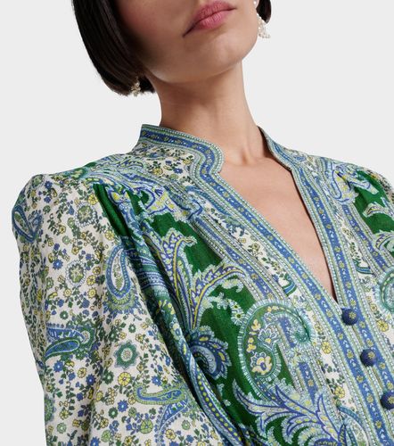 Robe Ottie Plunge en lin à imprimé - Zimmermann - Modalova