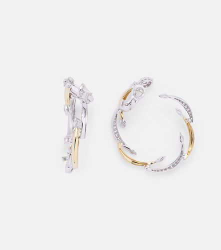 Boucles d'oreilles Golden Strada en or jaune et blanc 18 ct et diamants - Yeprem - Modalova