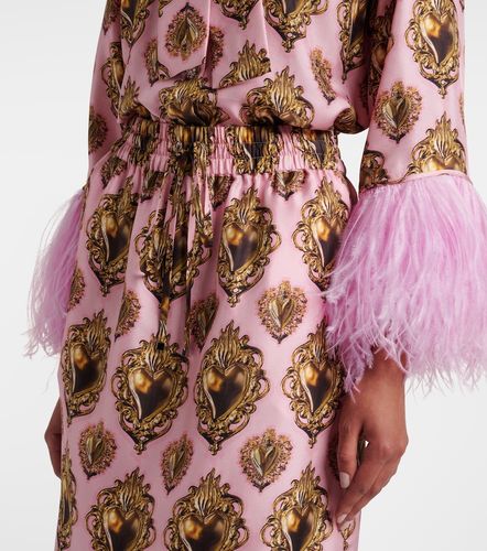 Jupe midi imprimée en soie - Dolce&Gabbana - Modalova