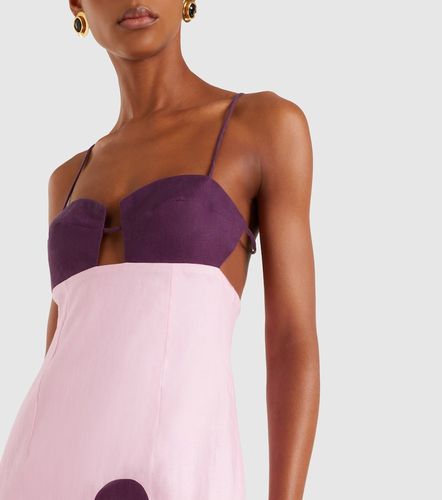 Robe midi Firenze en lin à fleurs - Cala de la Cruz - Modalova
