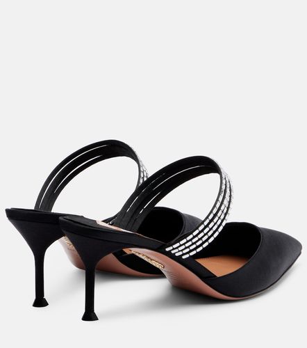 Mules Luce 65 en satin à ornements - Aquazzura - Modalova