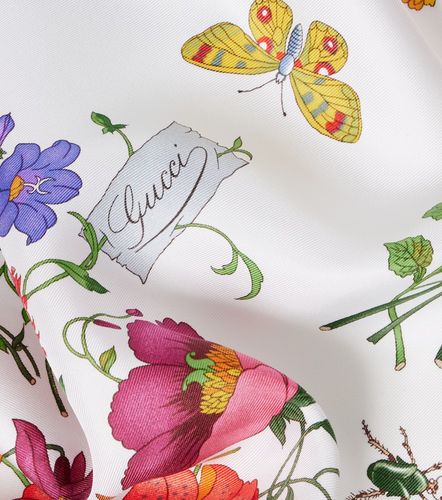 Foulard imprimé en sergé soie - Gucci - Modalova