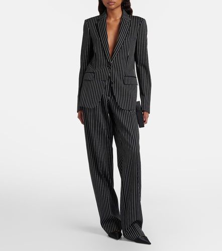 Pantalon droit rayé en laine et coton - Tom Ford - Modalova