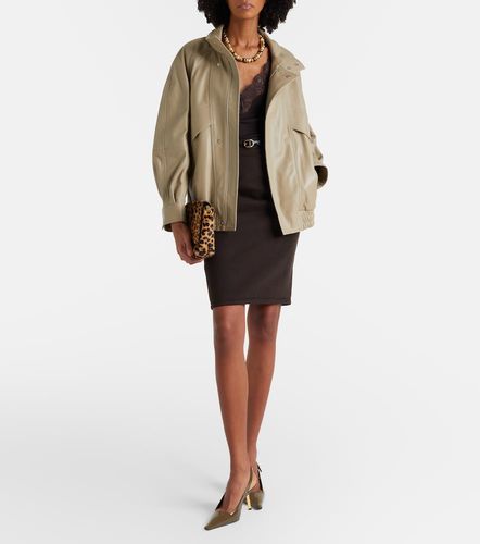 Veste bomber Ariste en cuir - Nour Hammour - Modalova