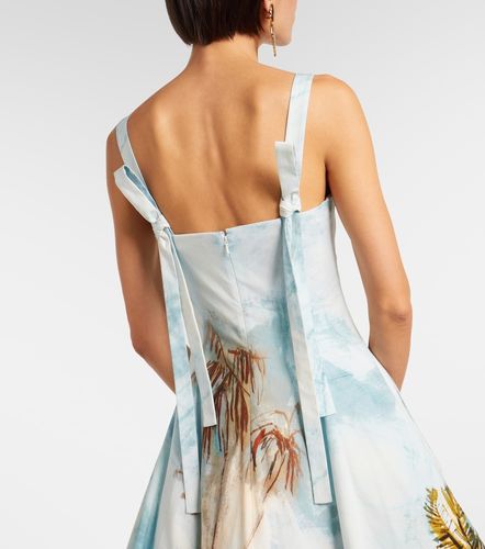 Robe midi en coton mélangé à imprimé - Oscar de la Renta - Modalova