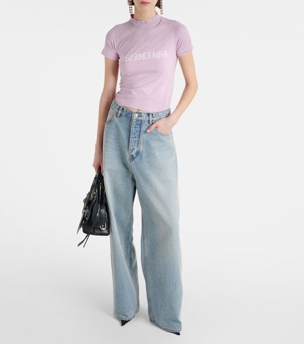 T-shirt cropped en jersey de coton - Balenciaga - Modalova