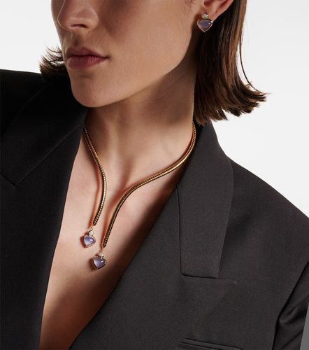 Collier Trisolina en or 18 ct, calcédoine bleue et diamants - Marina B - Modalova