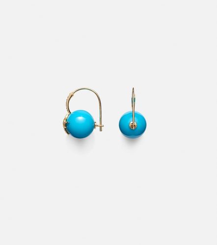 Boucles d'oreilles Starburst en or 14 ct, turquoise et diamants - Sydney Evan - Modalova