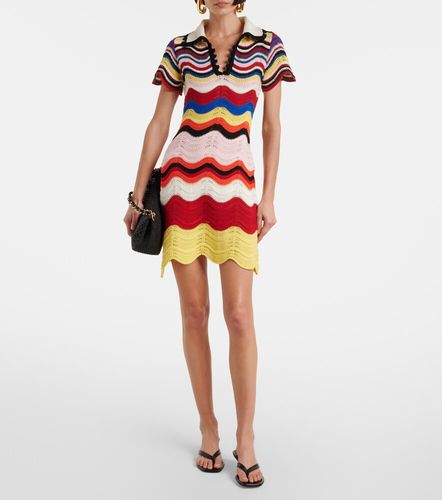 Robe polo Chevron en crochet de coton - La DoubleJ - Modalova