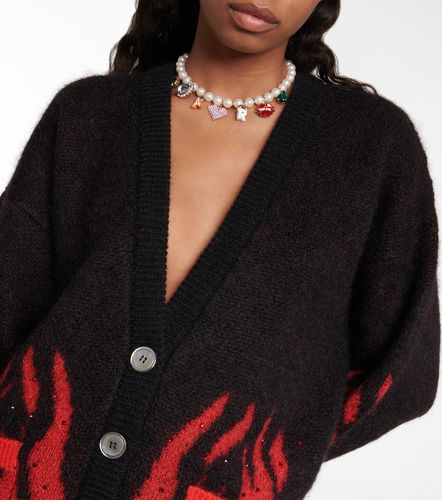 Cardigan en jacquard de mohair et laine mélangés - Alessandra Rich - Modalova