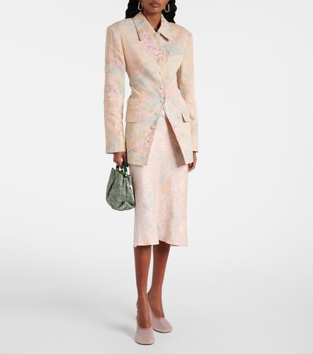 Blazer en lin mélangé à motif floral - Dries Van Noten - Modalova