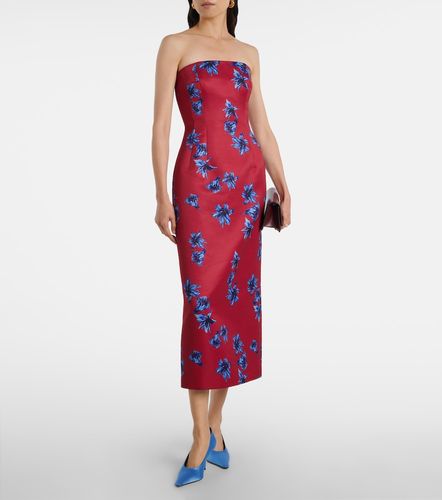 Robe midi Leila en satin à fleurs - Emilia Wickstead - Modalova