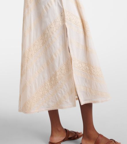 Robe midi brodée en coton - Juliet Dunn - Modalova