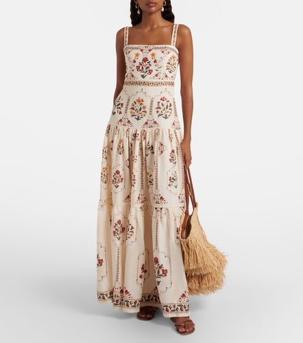 Robe midi en lin à fleurs - Agua by Agua Bendita - Modalova
