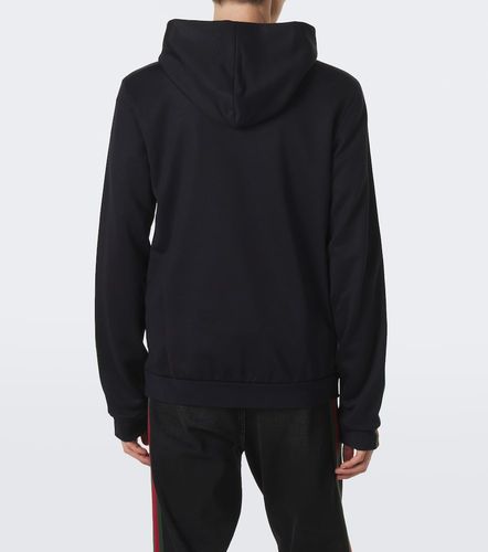 Sweat-shirt à capuche Web Stripe en soie et coton - Gucci - Modalova