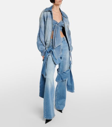 Top court en denim à nœud - Blumarine - Modalova