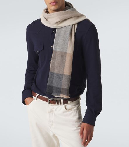 Écharpe en laine et cachemire à carreaux - Brunello Cucinelli - Modalova